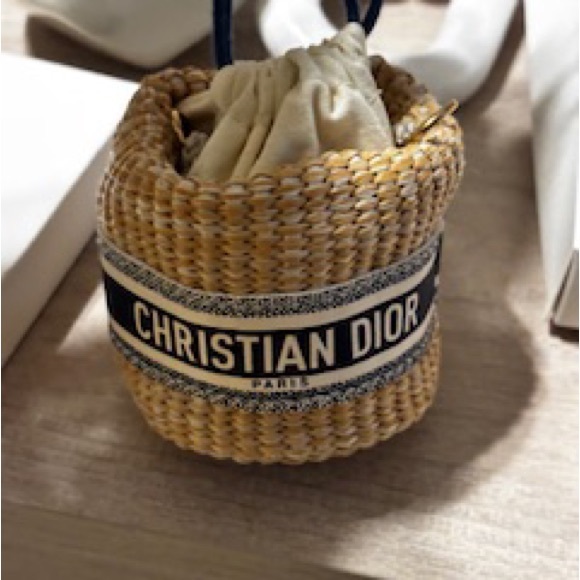 Dior Woven Satchel with Navy and Cream Accents - Picture 8 of 9